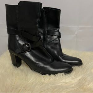 Black Sesto Meucci All Leather 3 ‘ Black boot heel